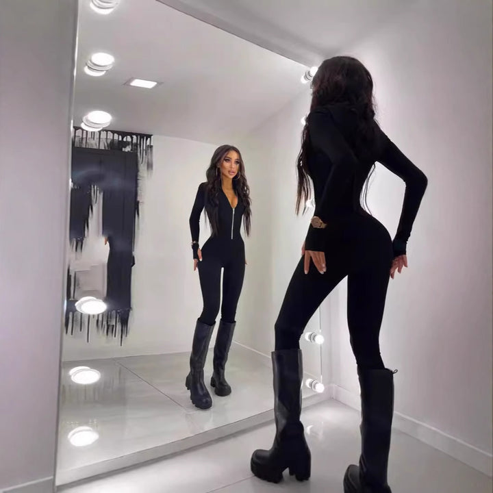 Lune London fitted women's sports jumpsuit with zipper
