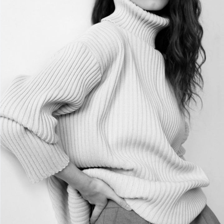 Knitted set for women with a high collar and soft ribbed design Lune London