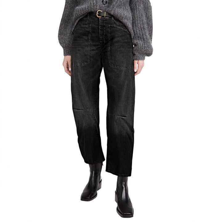 Women's mid-rise denim pants with unique patch pockets Lune London