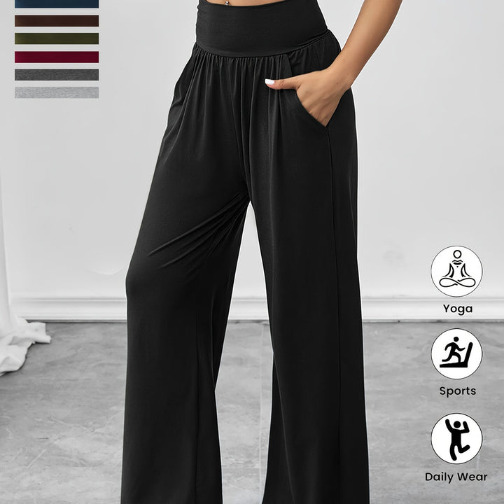 Pantalons de loisirs confortables pour femmes avec taille élastique et poches latérales Chic & Stil