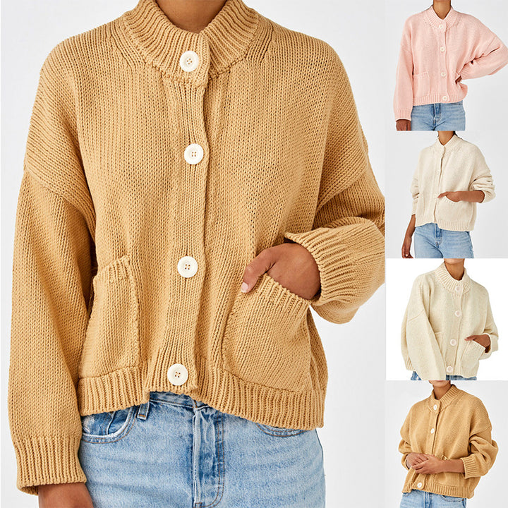Casual style knit jacket for women with button details Lune London