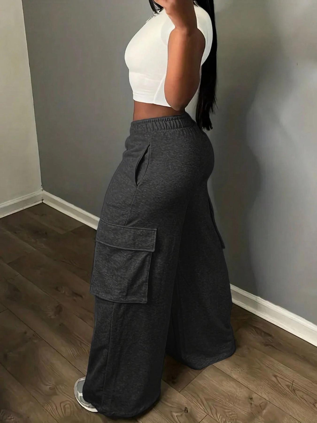 Palazzo style women's cargo pants Lune London