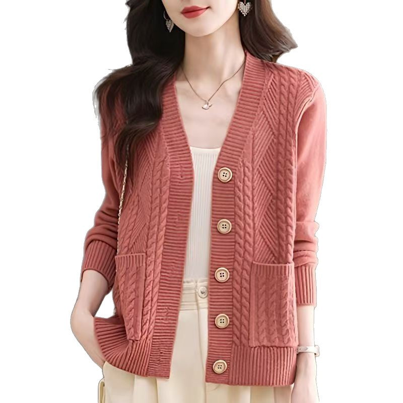 Cardigan pour femmes avec décolleté en V et poches Chic & Stil