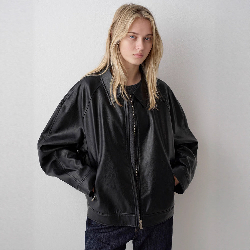 Veste en cuir élégante pour femme au design minimaliste Chic & Stil