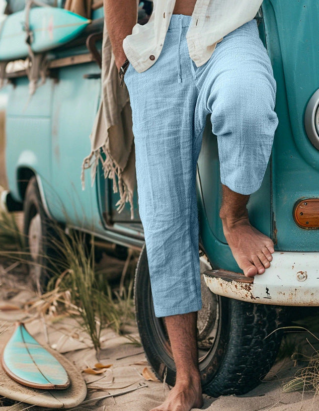 Chino pants for men with a relaxed fit and elastic waistband Lune London