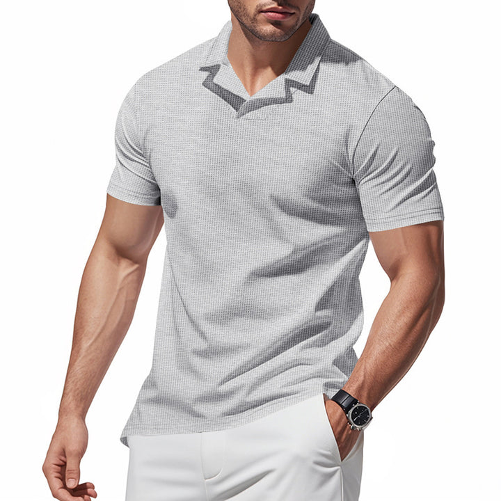 Short sleeve polo shirt for men with modern structure design Lune London