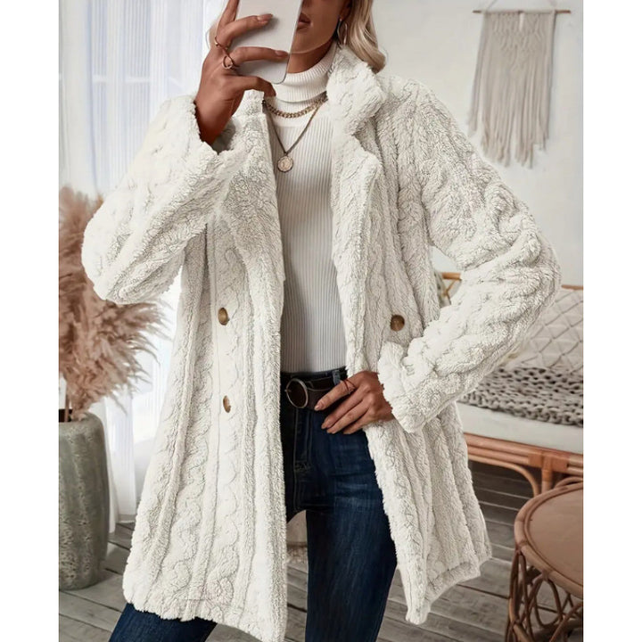 Ladies Cozy Knit Coat with Double Integrated Pockets Lune London