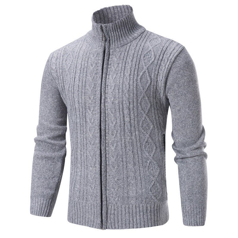 Trendy knitted sweater for men with a high collar Lune London