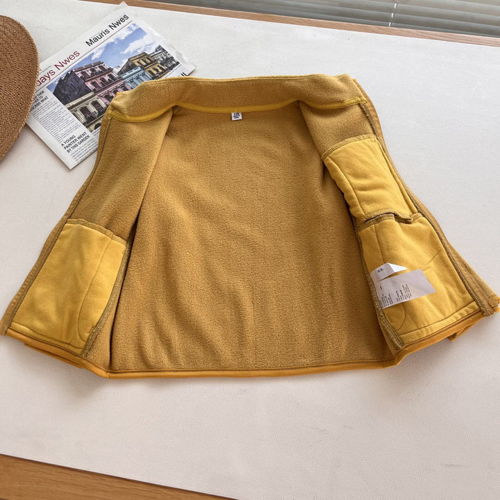 Veste en polaire pour femmes avec col haut et poches zippées pratiques Chic & Stil