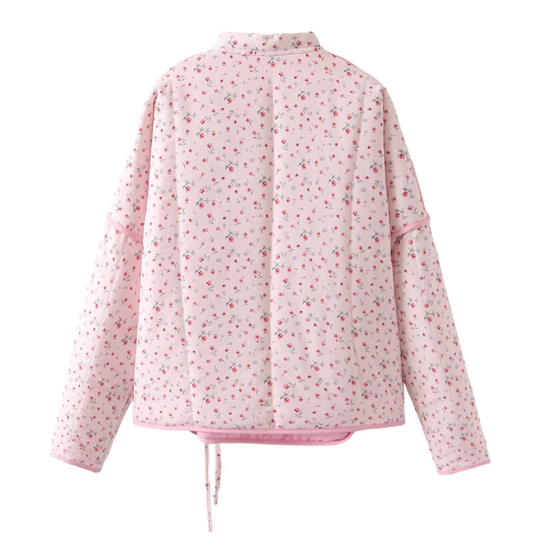 Women's blouse in kimono style with floral patterns and tie belt Lune London