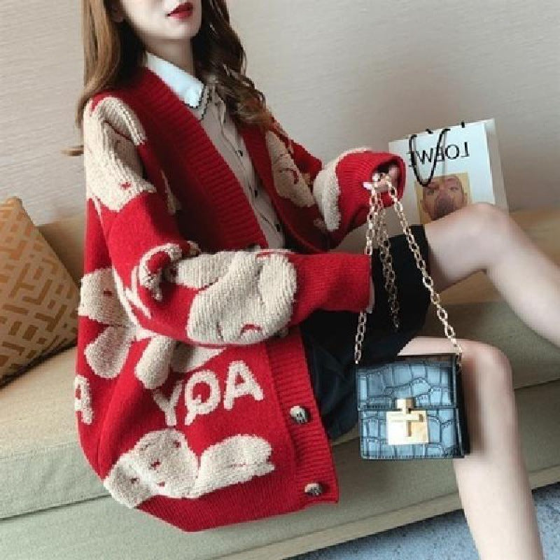 Women's oversized knit sweater with playful pattern and comfortable fit Lune London