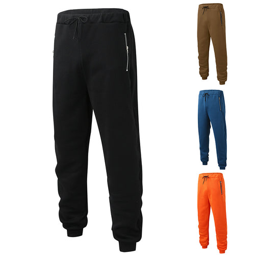 Sporty men's jogging pants with elastic waistband and side zip pockets Lune London