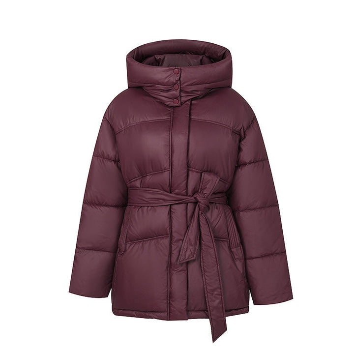 Ladies Stylish Padded Winter Coat with Belt and Hood Lune London