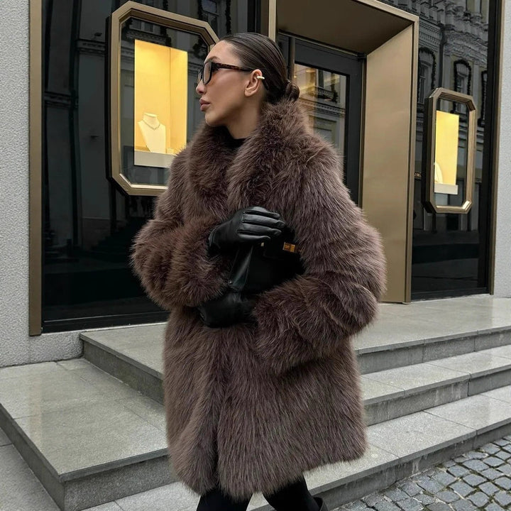 Ladies chic and stylish fur coat