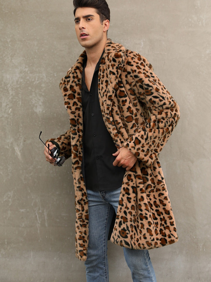 Trendy leopard fur coat for men Lune London
