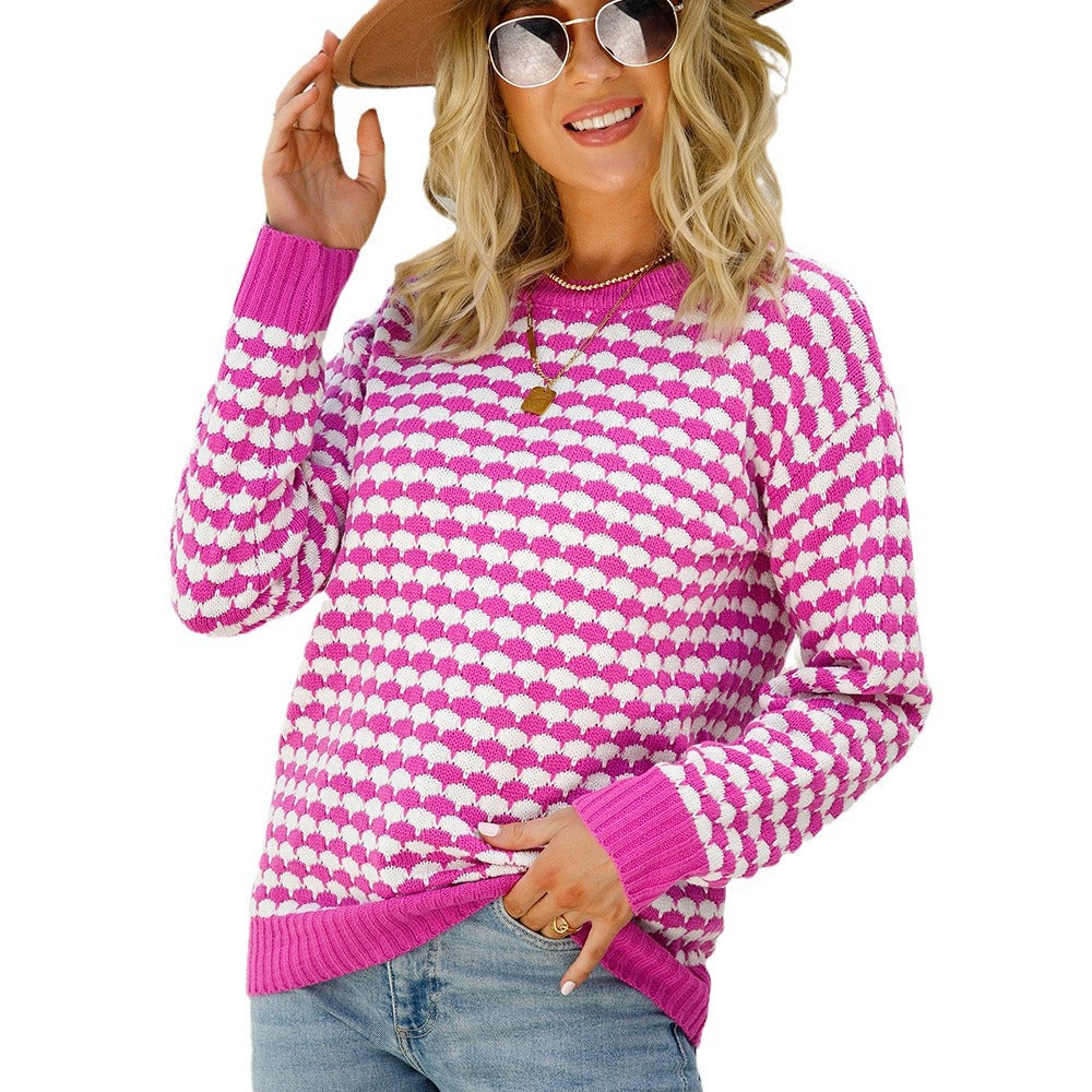 Pull doux pour femmes avec motif cœur Chic & Stil
