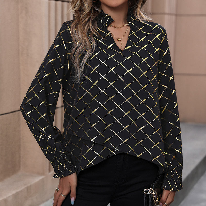 Blouse for women with modern geometric accents and delicate details Lune London