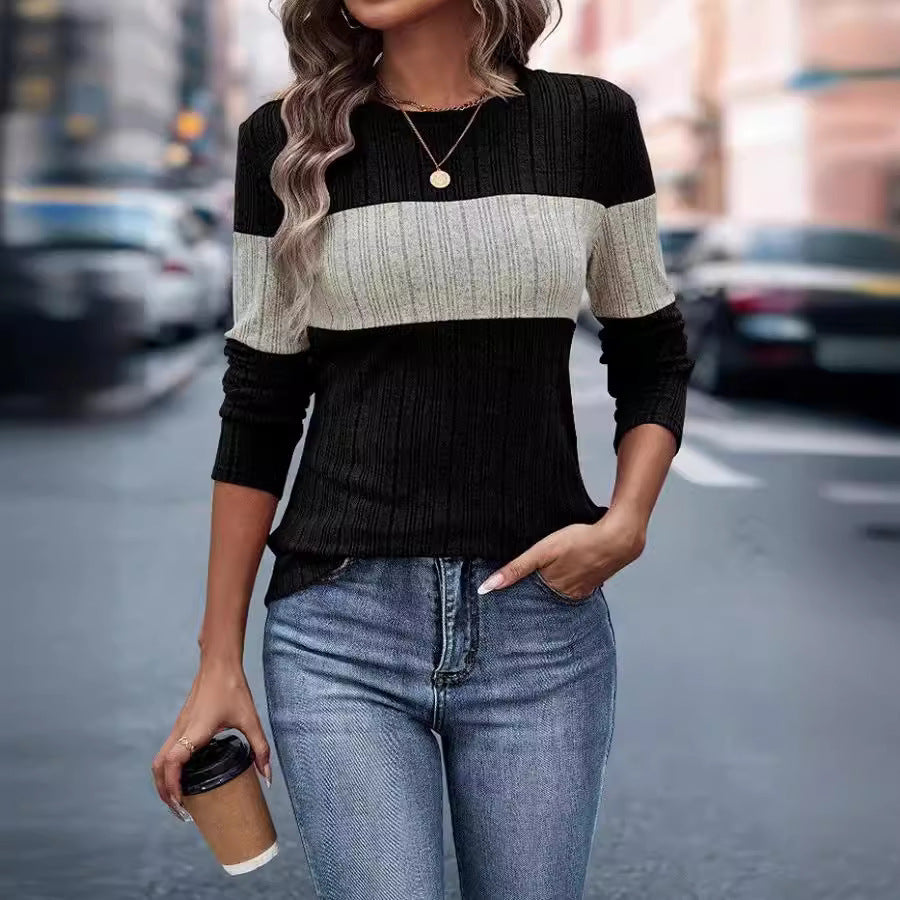 Pull en maille fine élégant pour femmes avec un motif rayé tendance Chic & Stil