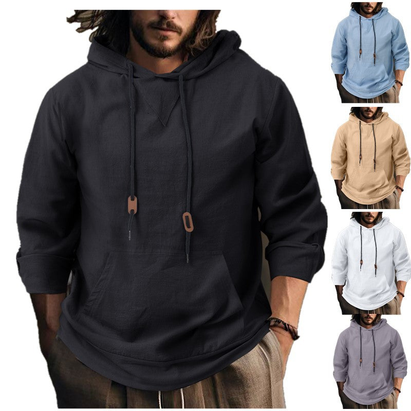 Men's casual hoodie with unique V design and practical pockets Lune London