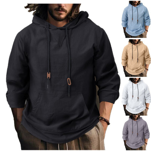 Men's casual hoodie with unique V design and practical pockets Lune London