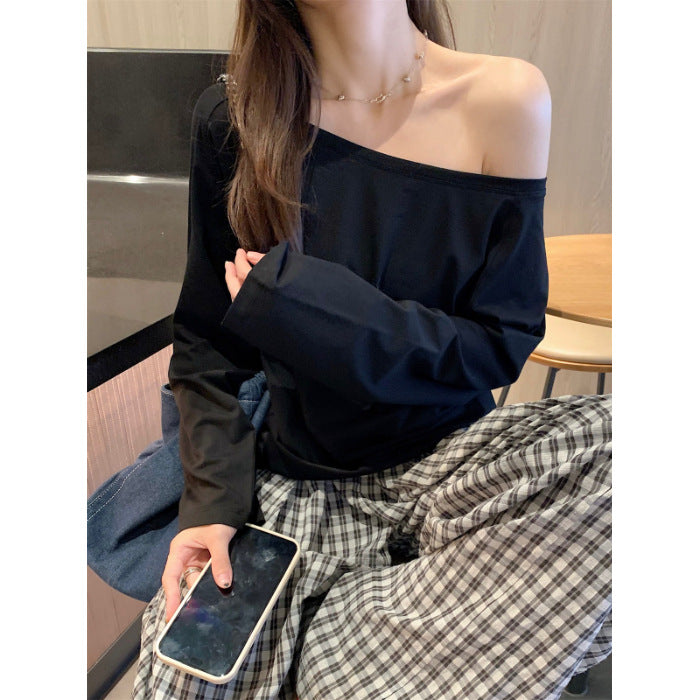 Women's Casual Off-Shoulder Long Sleeve Shirt Chic & Stil
