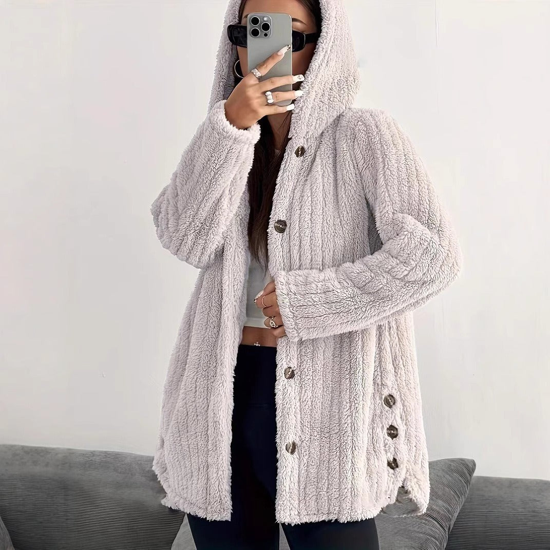 Soft fleece hooded jacket for women Lune London