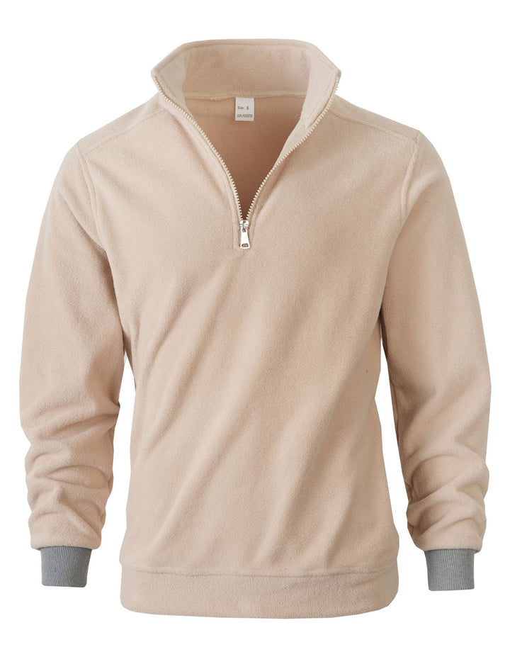 Men's fleece pullover with high collar and zipper Lune London