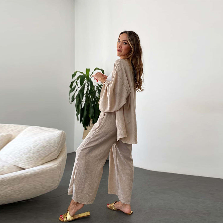 Casual 2-in-1 set for women with hoodie and wide trousers Lune London
