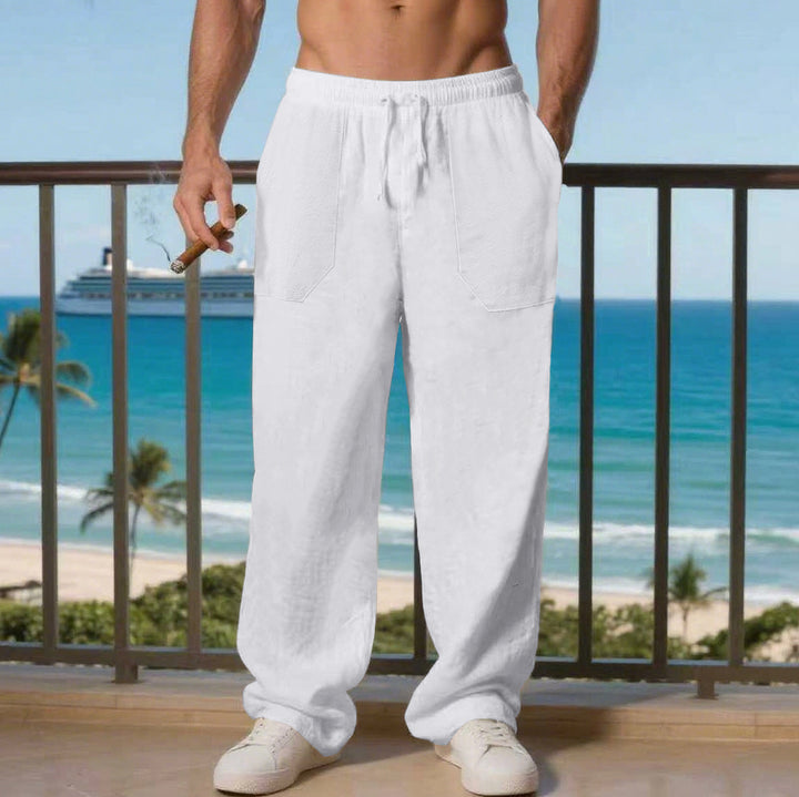 Men's leisure pants with elastic waistband and practical side pockets Lune London