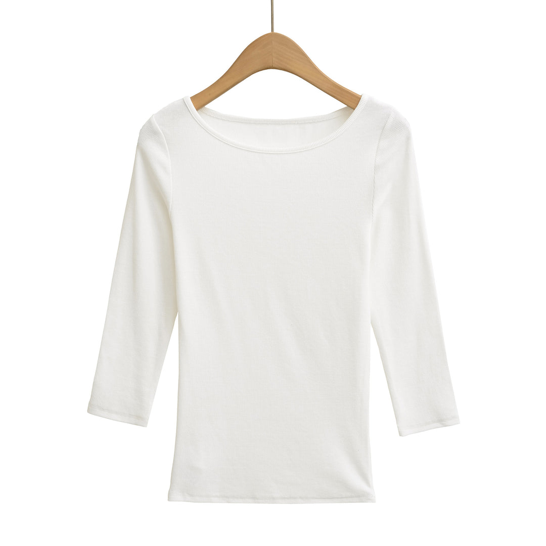 Women long sleeve top with elegant round neck Lune London