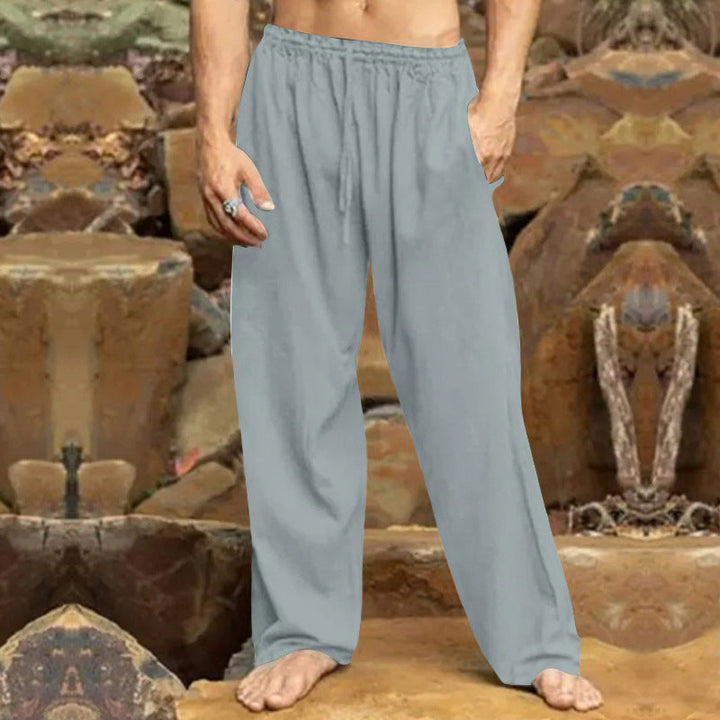 Men's Relaxed Leisure Pants with Elastic Waistband and Practical Pockets Lune London