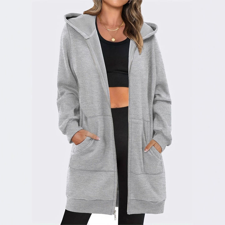 Ladies Hoodie Sweatshirt Jacket with Generous Pockets By Lune London