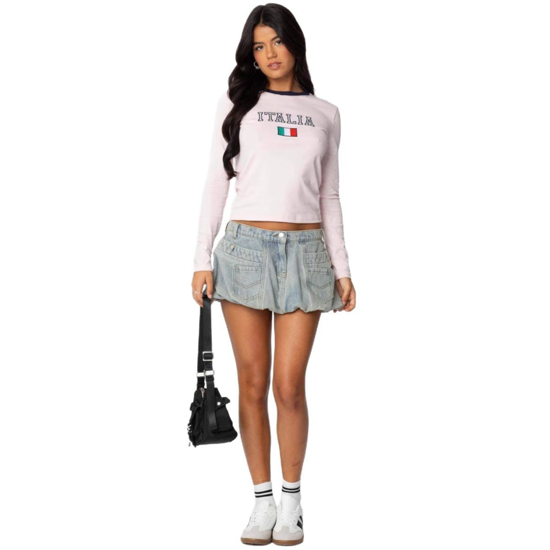 Long sleeve shirt for women with Italian inscription and modern design Chic & Stil