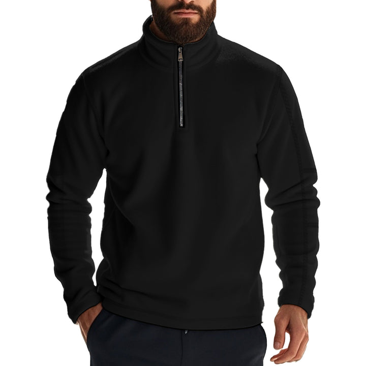 Men's fleece pullover with high collar and zipper Lune London