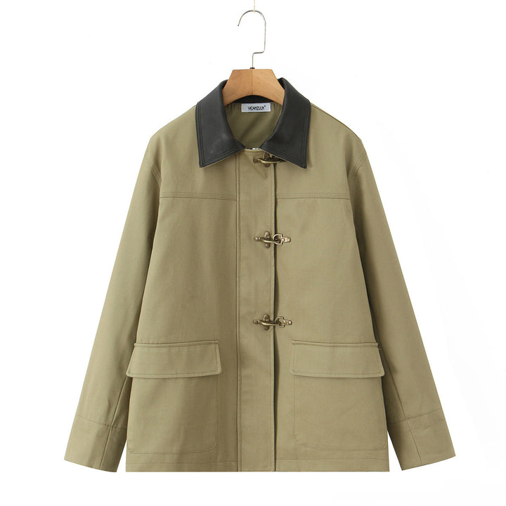 Women’s work jacket durable with a stylish collar and practical pockets Lune London