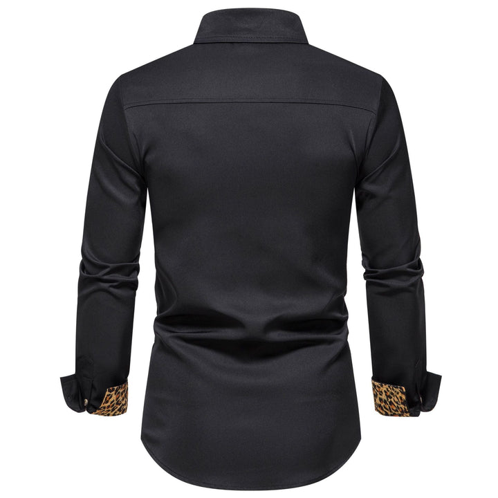 Men's Elegant Long-Sleeve Shirt with Leopard Print Lune London