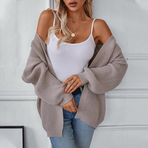 Casual cardigan for ladies with V-neck and textured pattern Lune London