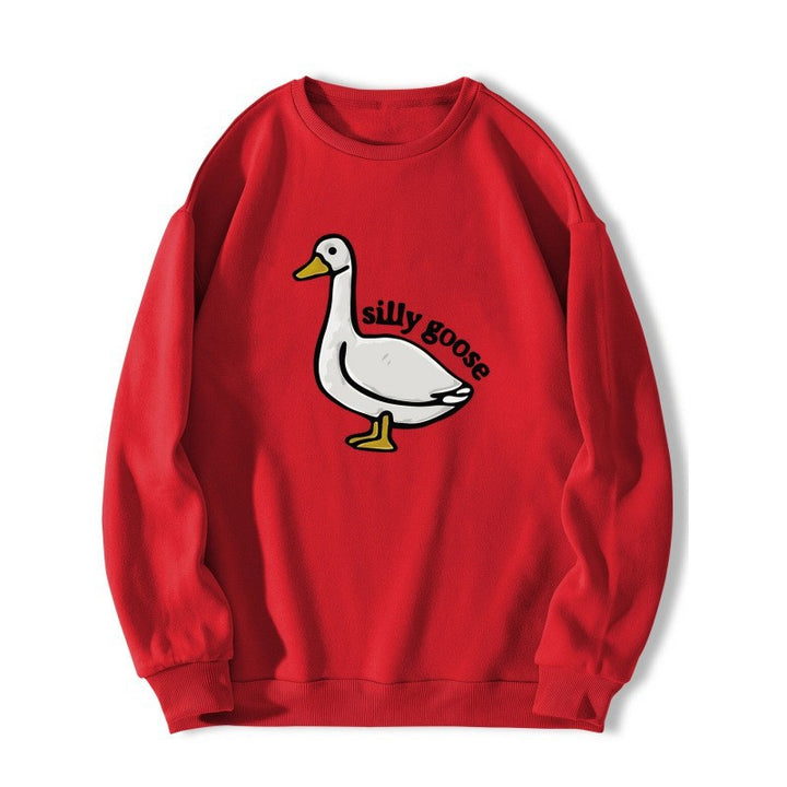 Sweatshirt pour femme avec motif de canard ludique et coupe décontractée Chic & Stil