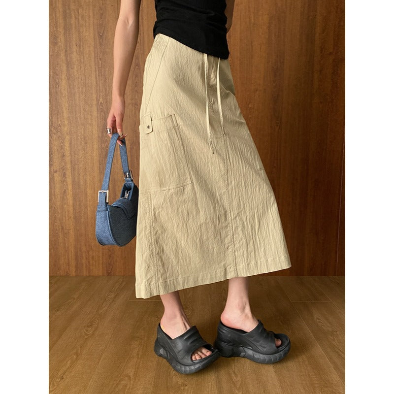 Ladies Elegant Maxi Skirt with Practical Pockets Chic & Stil