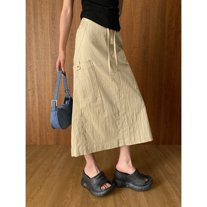 Ladies Elegant Maxi Skirt with Practical Pockets Chic & Stil