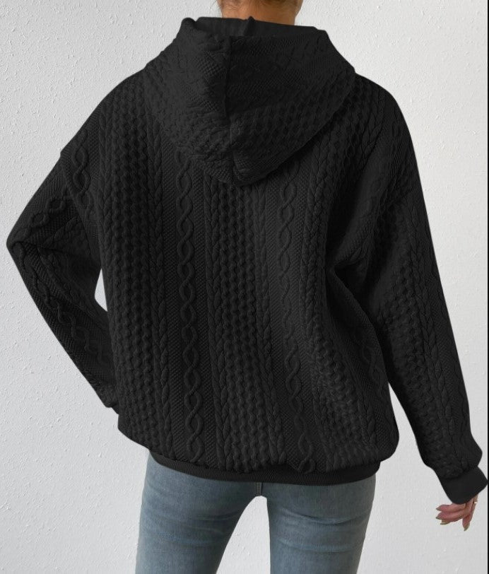 Lune London | Hooded jacquard sweater