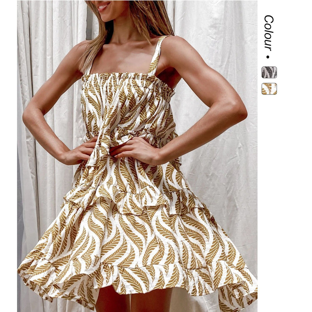 Women's Airy Beach Dress with Voluminous Skirt and Ruffle Details Lune London