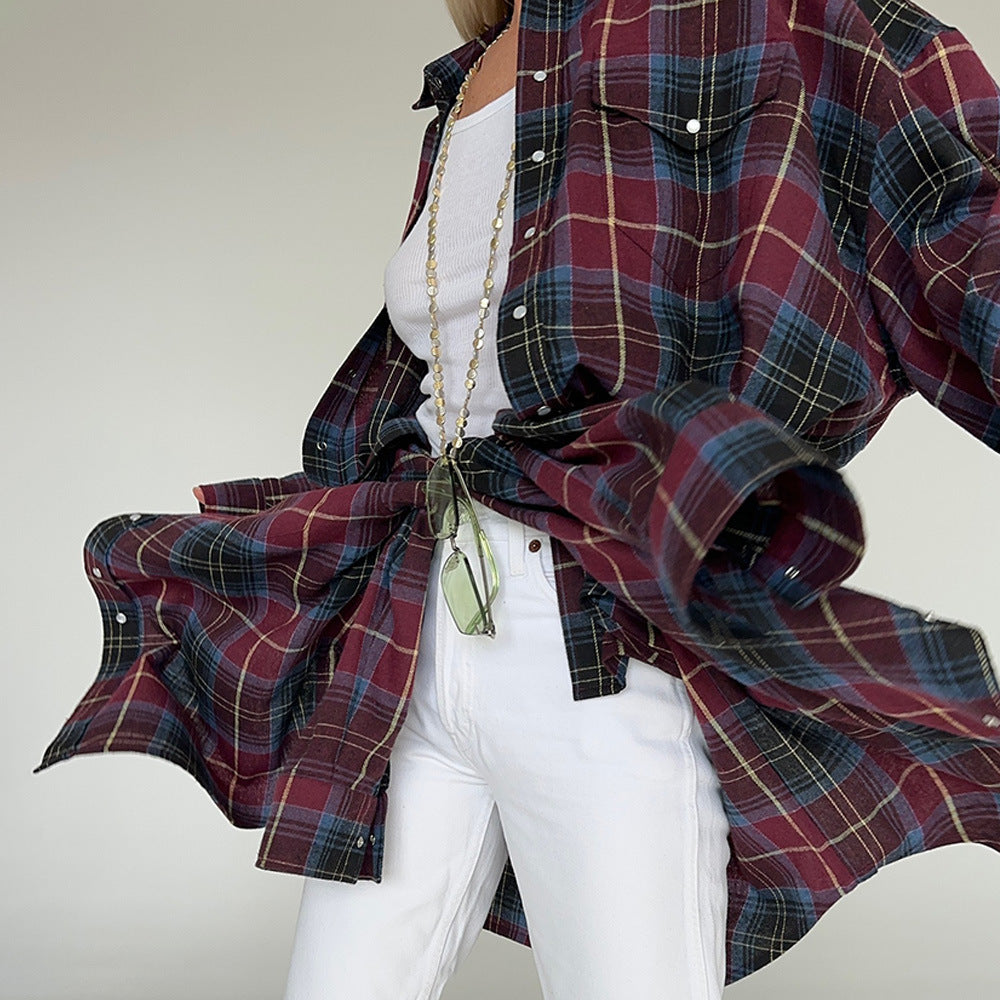 Oversized square shirt for women with draped cut and snap details Lune London