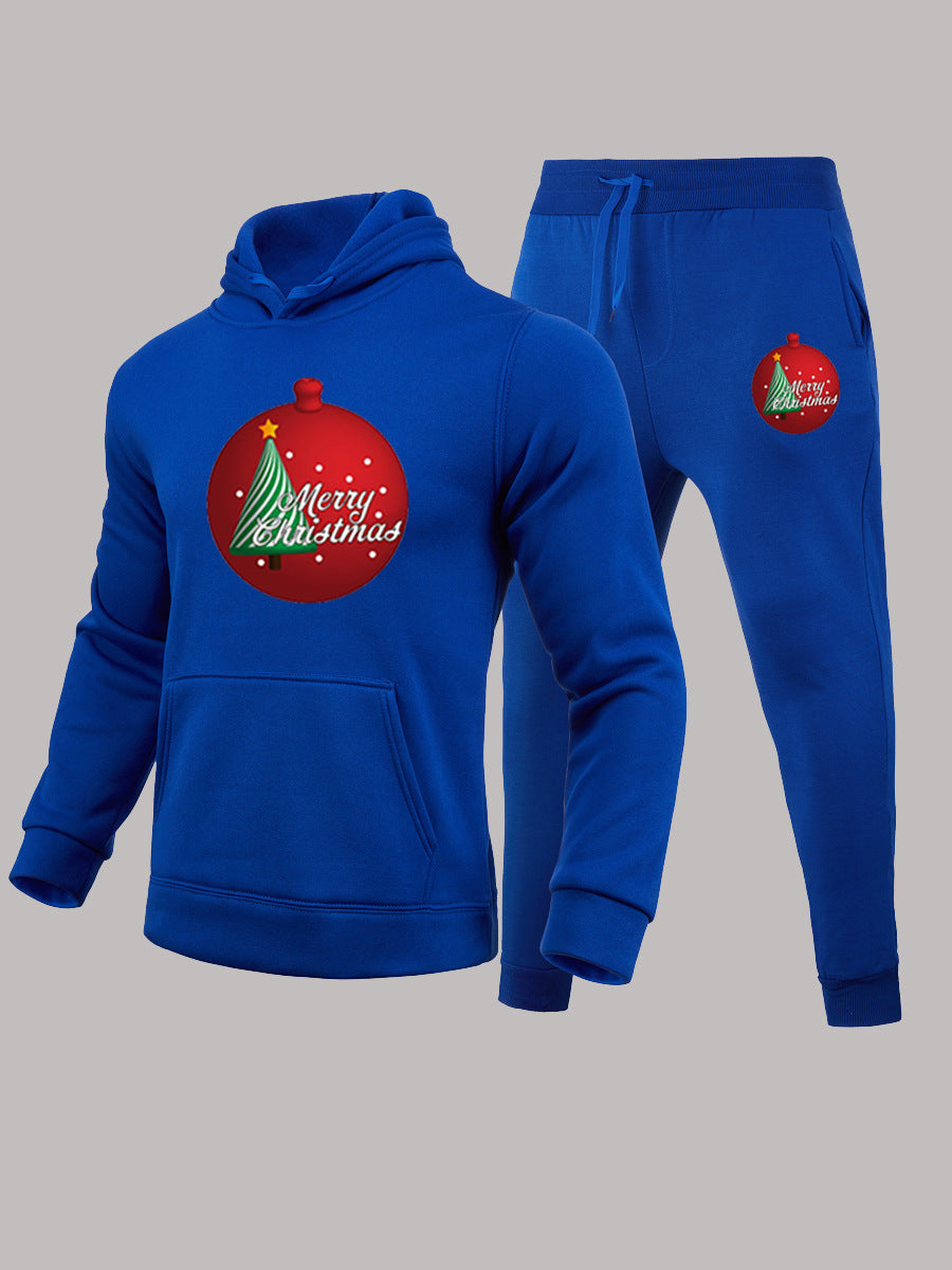 Casual hoodie and jogger pants set for women with festive Christmas pattern Lune London