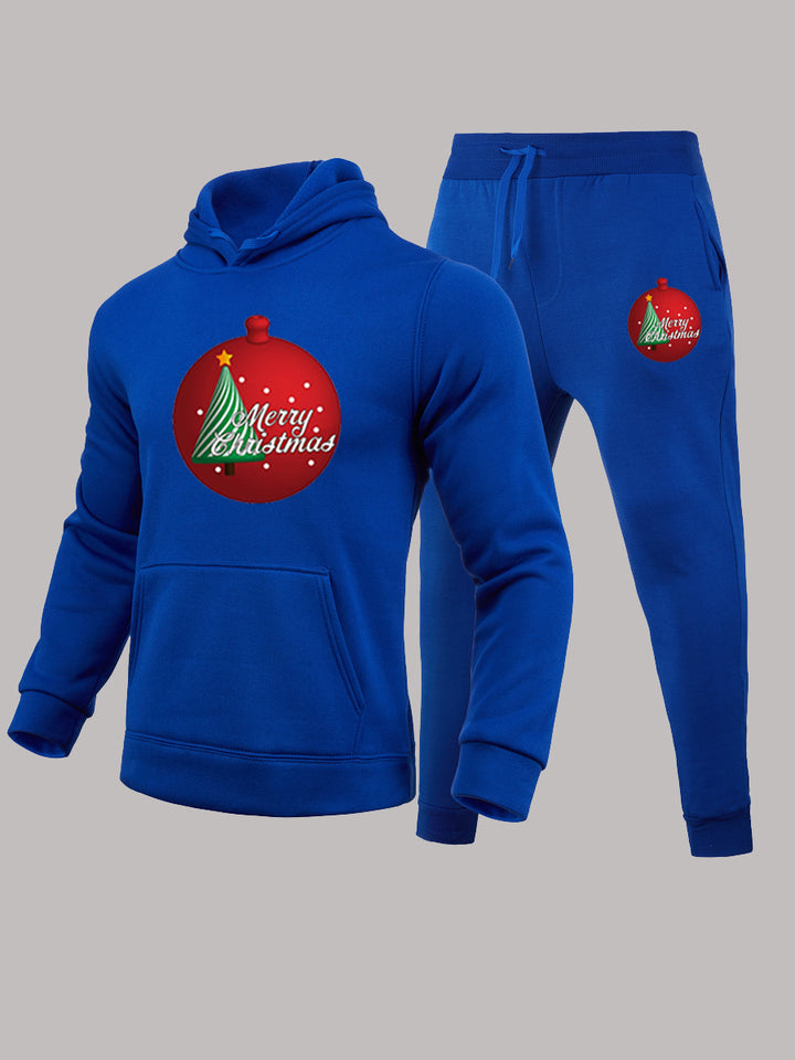 Casual hoodie and jogger pants set for women with festive Christmas pattern Lune London