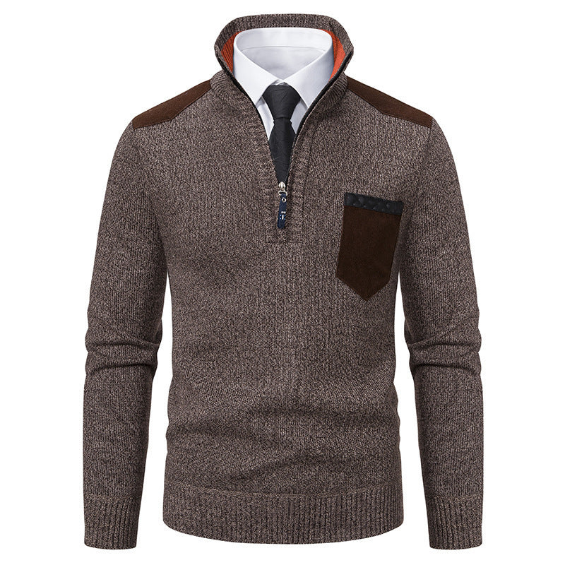 Elegant sweater for men with a high collar and fine contrasting details Lune London