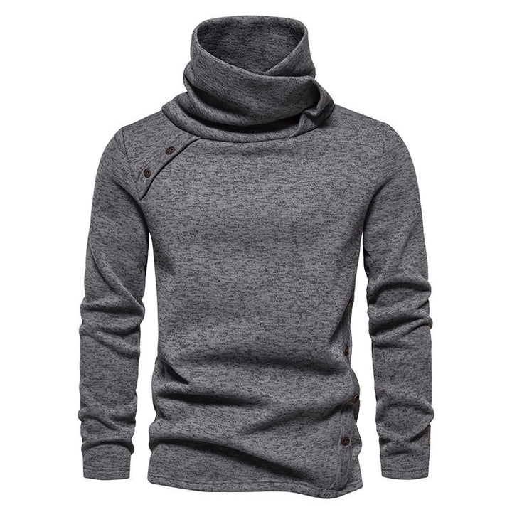 Men's trendy hoodie with asymmetrical design and button details Lune London