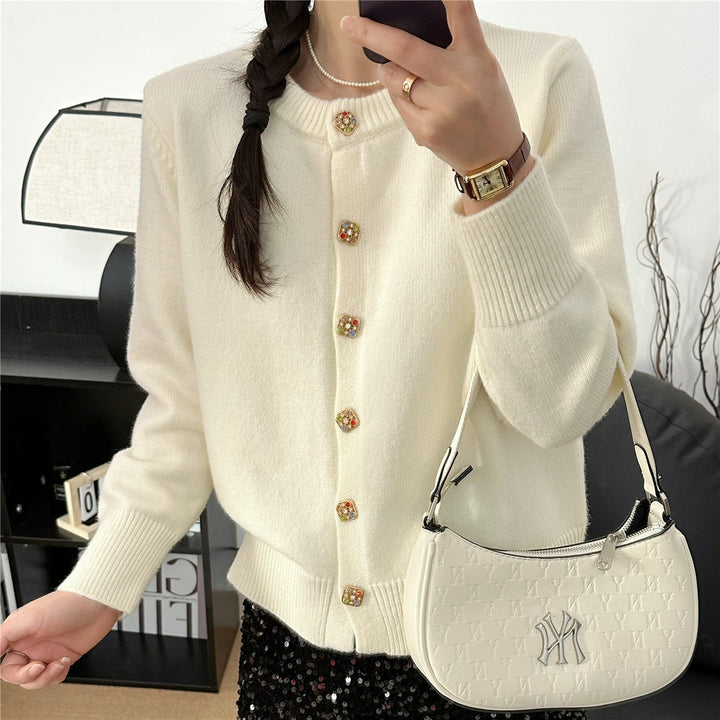 Woman cardigan with colorful button details and an elegant cut Lune London