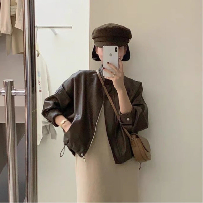 Women's leather jacket with oversized cut and modern details Chic & Stil