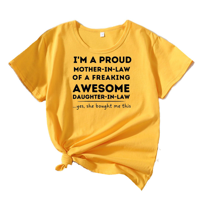 Ladies Graphic T-shirt Chic and Stylish for Mother-in-law Relaxed Fit